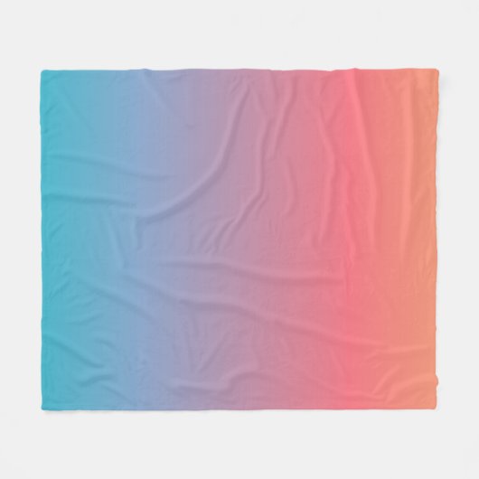 Orange Blue Ombre Modern Fleecedecke (Vorderseite (Horizontal))