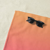 Orange Blue Ombre Modern Monogram Name Strandtuch (Beispiel)