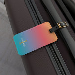 Orange Blue Ombre Modern Monogram Script Gepäckanhänger<br><div class="desc">Orange Blue Ombre Moderne Monogram Script Gepäckanhänger für Ihre Reisen oder als Geschenk für die Wanderlusts,  die Sie kennen</div>