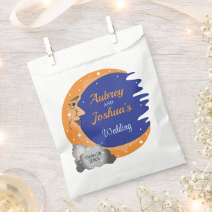 Orange & Blue Over the Moon Wedding Personalisiert Geschenktütchen
