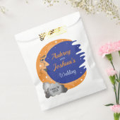 Orange & Blue Over the Moon Wedding Personalisiert Geschenktütchen (Versiegelt)
