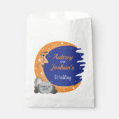 Orange & Blue Over the Moon Wedding Personalisiert Geschenktütchen (Vorderseite)