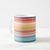 Orange Blue Pattern Lines Kaffeetasse (Vorderseite Links)