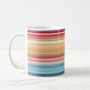 Orange Blue Pattern Lines Kaffeetasse