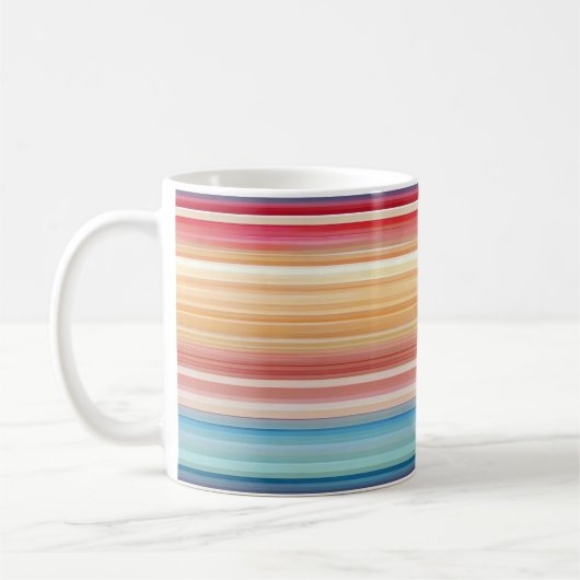 Orange Blue Pattern Lines Kaffeetasse (Links)