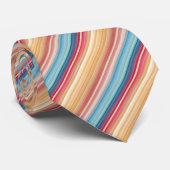 Orange Blue Pattern Lines Krawatte (Gerollt)