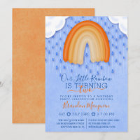 Orange Blue Rainbow Rain Clouds Balloon Geburtstag