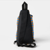 Orange Blue Schachbrett Diamond Pattern Crossbody Bag (Rückseite)