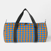 Orange Blue Schachbrett Diamond Pattern Duffle Bag (Rückseite)