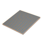 Orange Blue Schachbrett Diamond Pattern Fliese (Seite)