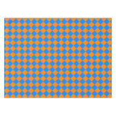 Orange Blue Schachbrett Diamond Pattern Tischdecke (Vorderseite (Horizontal))