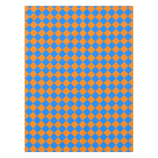 Orange Blue Schachbrett Diamond Pattern Tischdecke (Vorderseite)
