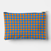 Orange Blue Schachbrett Diamond Pattern Zubehörtasche (Rückseite)