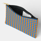 Orange Blue Schachbrett Diamond Pattern Zubehörtasche (Offen)