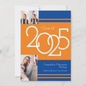 Orange Blue School Colors Abschluss Ankündigung (Vorderseite)
