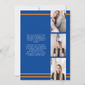 Orange Blue School Colors Abschluss Ankündigung (Rückseite)