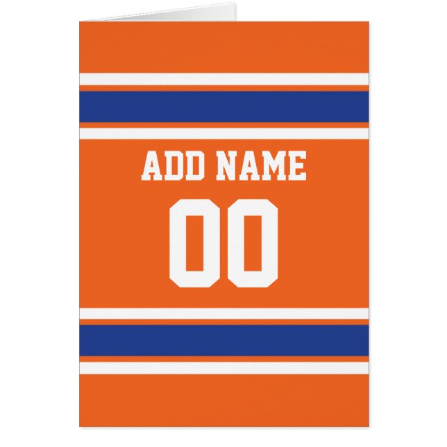 Orange Blue Sports Jersey mit Name und Nummer (Vorne)