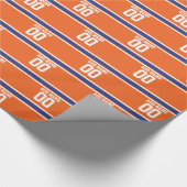 Orange Blue Sports Jersey mit Name und Nummer Geschenkpapier (Ecke)