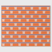 Orange Blue Sports Jersey mit Name und Nummer Geschenkpapier (Flach)