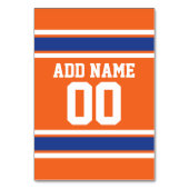 Orange Blue Sports Jersey mit Name und Nummer Tischnummer (Rückseite)
