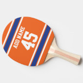 Orange Blue Sports Jersey mit Name und Nummer Tischtennis Schläger (Seitenansicht)