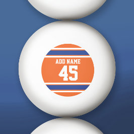 Orange Blue Sports Jersey mit Name und Nummer Tischtennisball