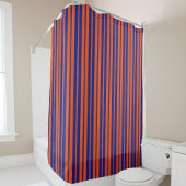 Orange Blue Stilelemente Design Streifen Duschvorhang
