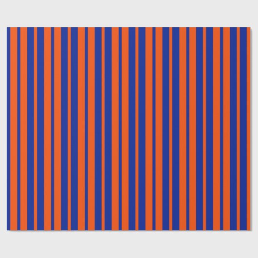 Orange Blue Stilelemente Design Streifen Geschenkpapier (Flach)