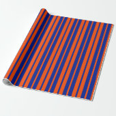 Orange Blue Stilelemente Design Streifen Geschenkpapier (Ungerollt)