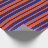 Orange Blue Stilelemente Design Streifen Geschenkpapier (Ecke)