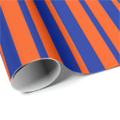 Orange Blue Stilelemente Design Streifen Geschenkpapier (Rolleneckpunkt)