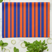 Orange Blue Stilelemente Design Streifen Geschirrtuch (Gefaltet)