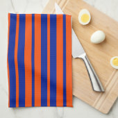 Orange Blue Stilelemente Design Streifen Geschirrtuch (Viertel Falte)