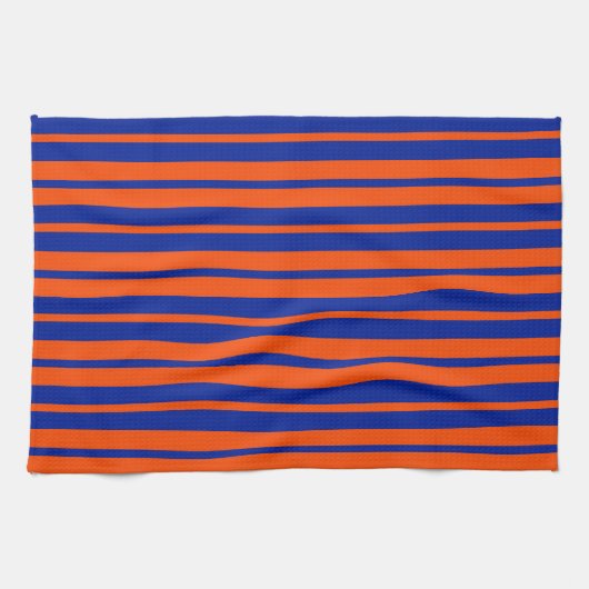 Orange Blue Stilelemente Design Streifen Geschirrtuch (Horizontal)