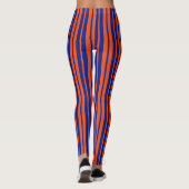Orange Blue Stilelemente Design Streifen Leggings (Rückseite)