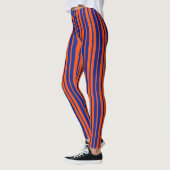 Orange Blue Stilelemente Design Streifen Leggings (Links)
