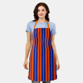 Orange Blue Stilelemente Design Streifen Schürze (Getragen)