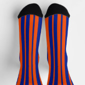 Orange Blue Stilelemente Design Streifen Socken (Oben)