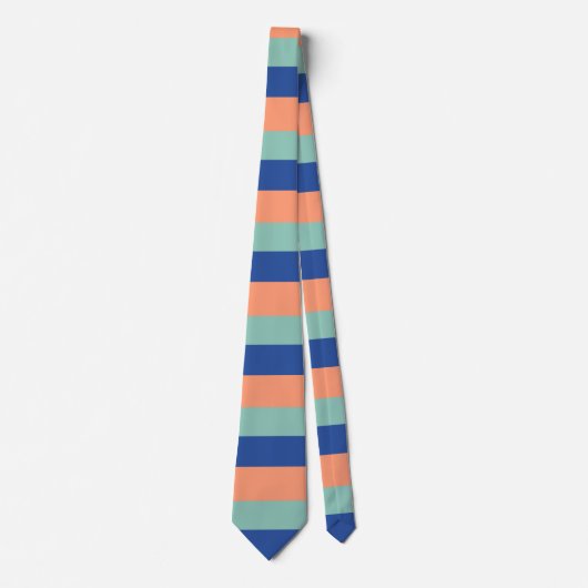 Orange & Blue Stripes Krawatte (Vorderseite)