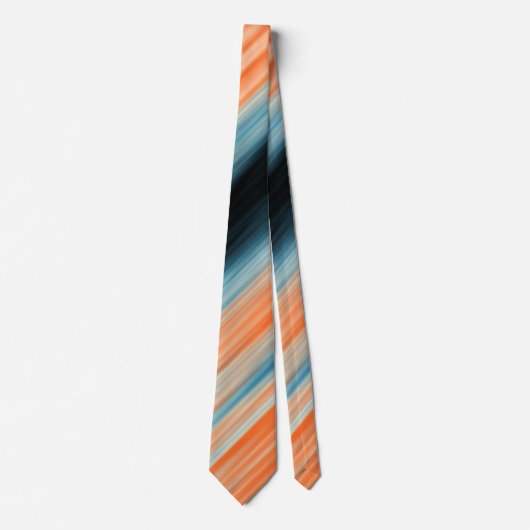 Orange Blue Stripes Krawatte (Vorderseite)