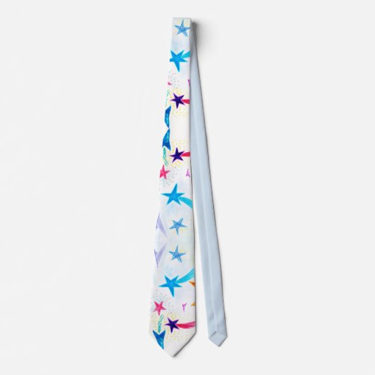 Orange & Blue Stripes Krawatte (Vorderseite)