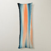 Orange Blue Stripes Seitenschläferkissen (Rückseite (Vertikal))