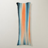 Orange Blue Stripes Seitenschläferkissen (Vorderseite Vertikal)