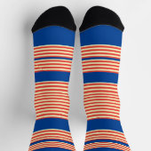 Orange Blue Stripes Socken (Oben)
