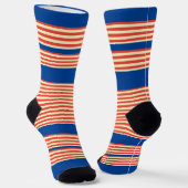 Orange Blue Stripes Socken (Gewinkelt)