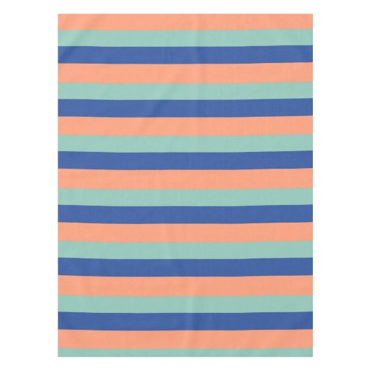 Orange & Blue Stripes Tie Tischdecke (Vorderseite)