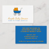Orange Blue Stroller Baby Sitter Daycare Kinderzim Visitenkarte (Vorne/Hinten)
