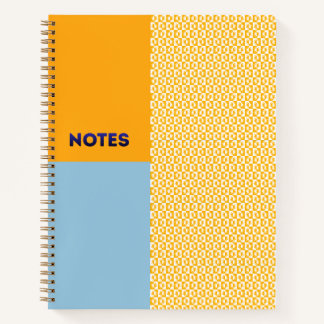 Orange Blue Sunburst-Schachbrett-Notizbuch - S Notizblock
