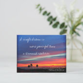 Orange Blue Sunset Single Dream Powerful Quote Postkarte (Stehend Vorderseite)