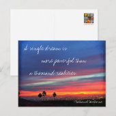 Orange Blue Sunset Single Dream Powerful Quote Postkarte (Vorne/Hinten)